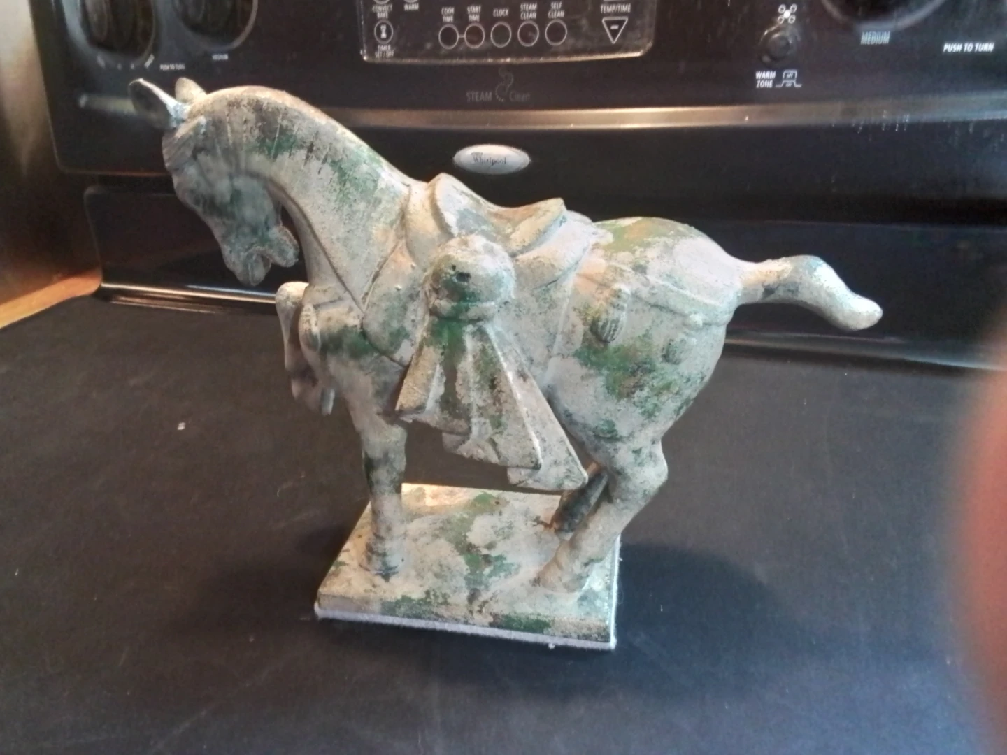 Vintage Heavy Cast Iron Chinese Tang Dynasty Style War Horse