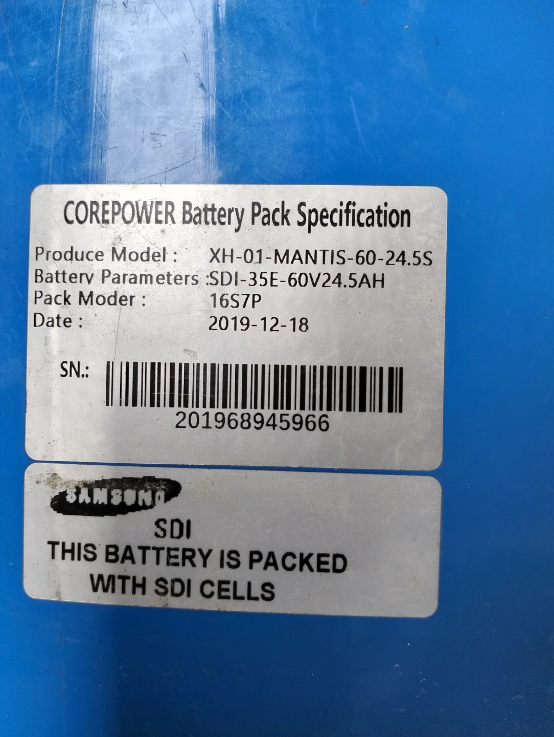 CorePower 60V 24.5Ah Lithium-ion Battery - photo 2