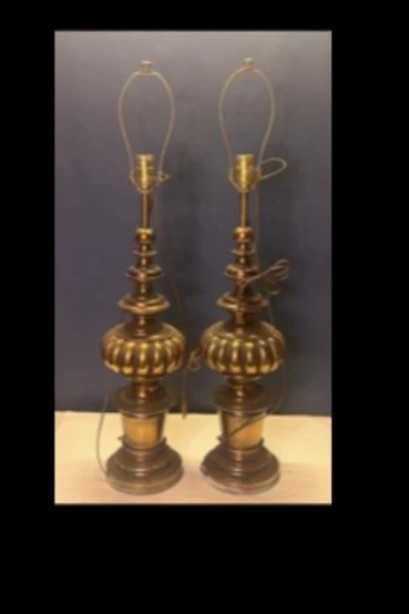 Pair of Brass Stiffle Table Lamps