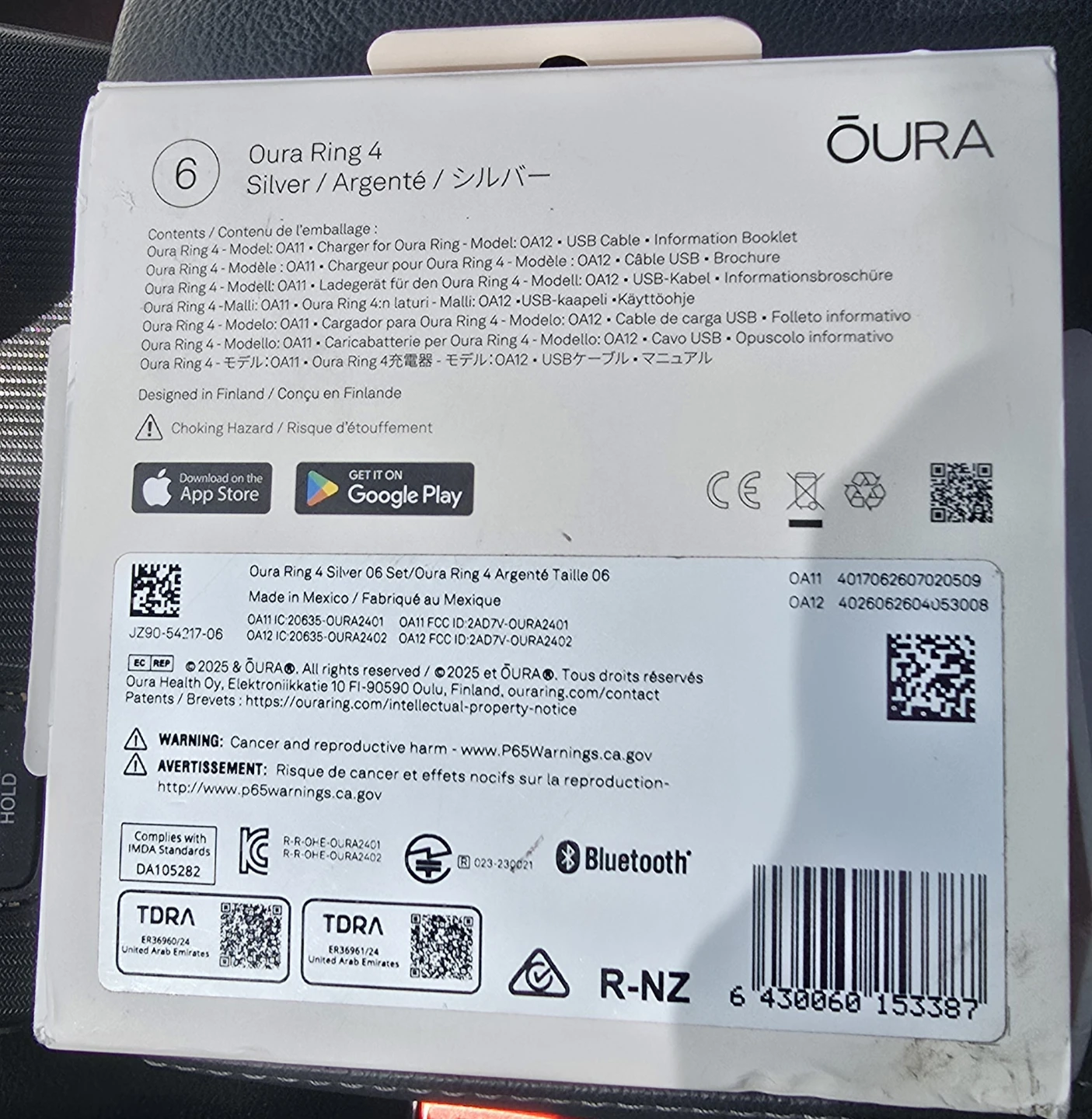 BRAND NEW Oura Ring 4 Smart Ring - Silver - Size 6 - photo 2