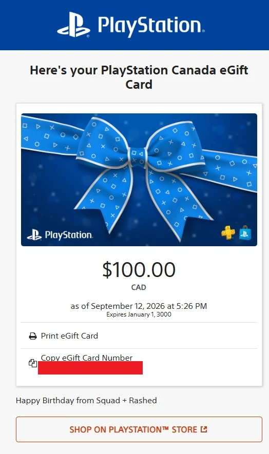 $100 PlayStation Gift Card - for $90 or best offer - photo 2