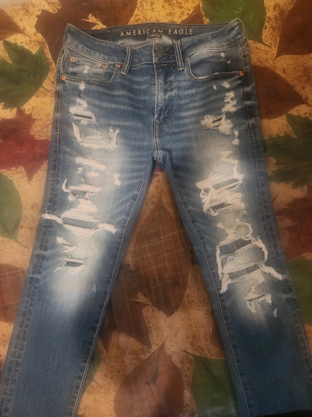 American Eagle Airflex + Temp Tech Distressed Jeans