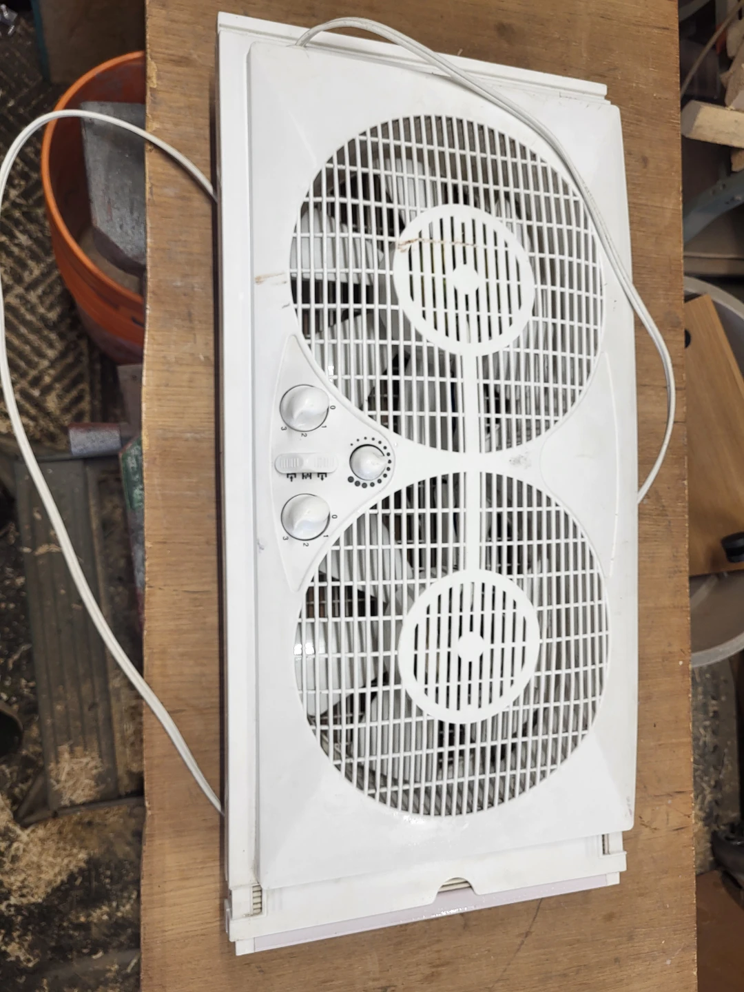White Twin Window Fan