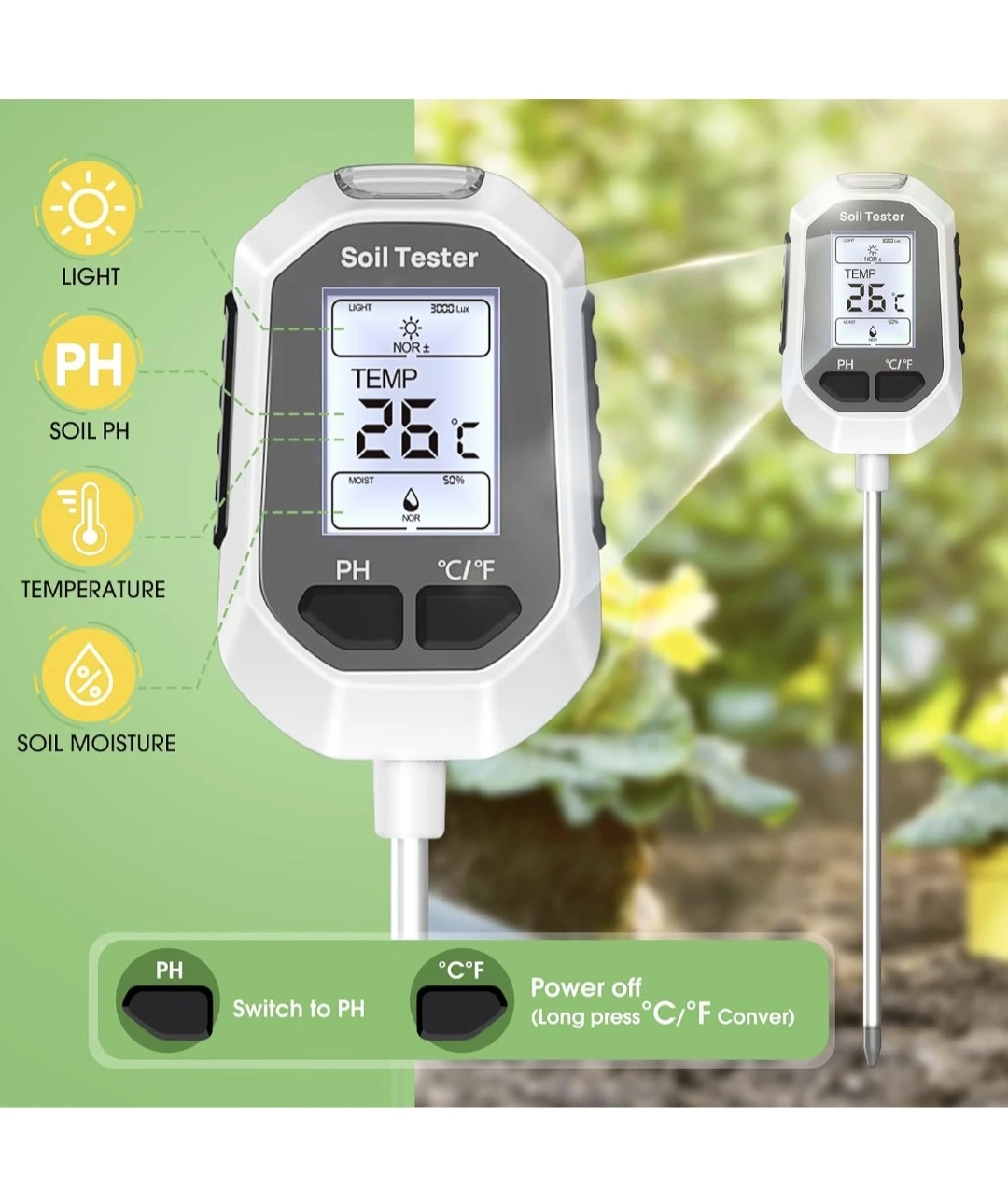 4-in-1 Digital Soil Tester - photo 2