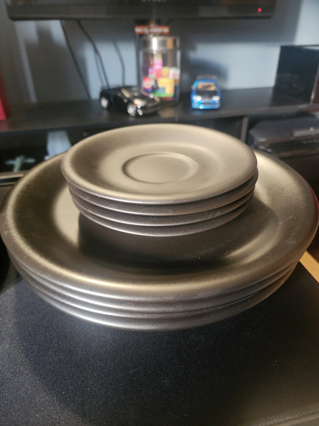 Mixed Dinnerware Set: Black and White Pieces
