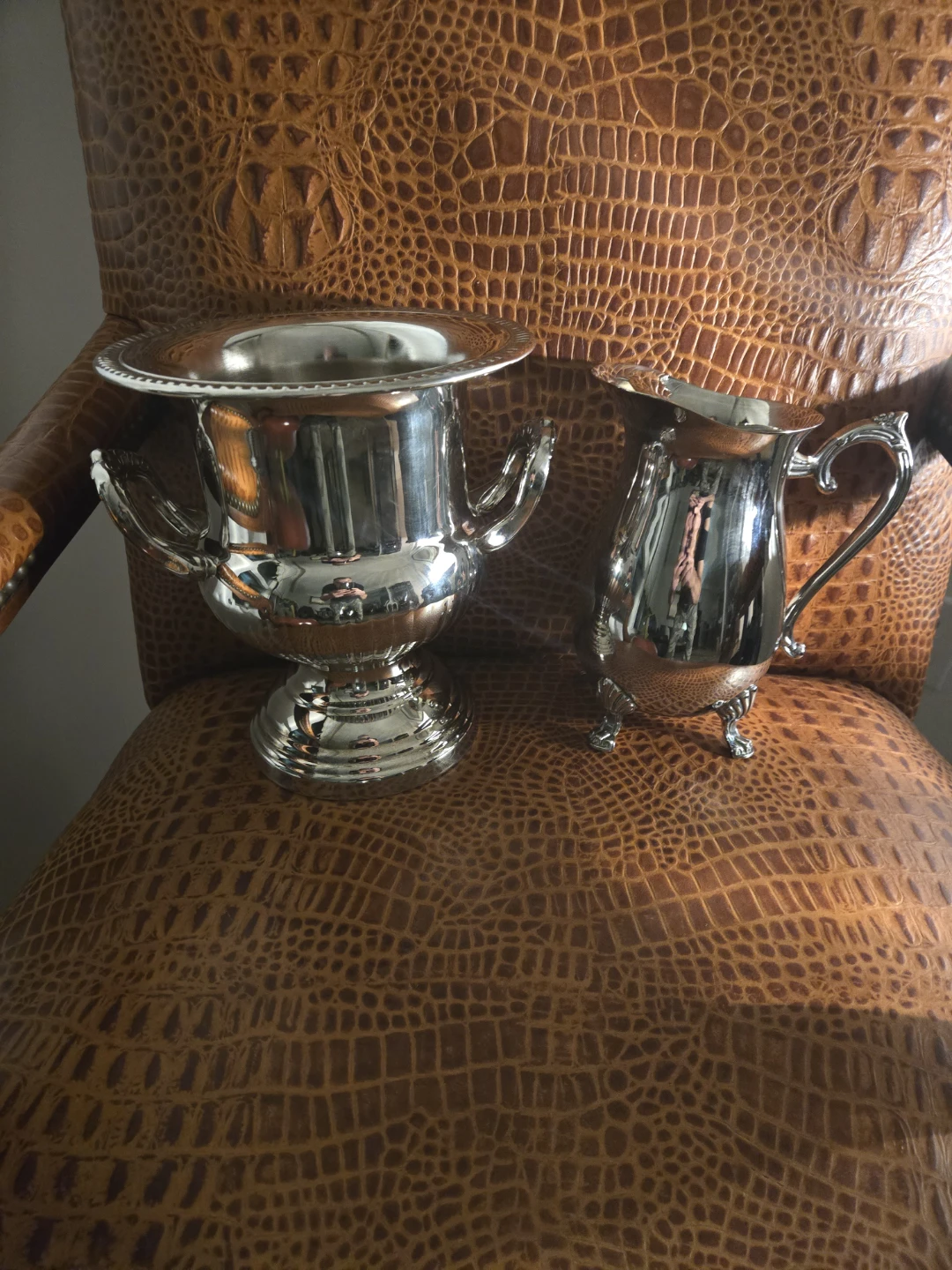Silver Plated Champagne Bucket and Pitcher