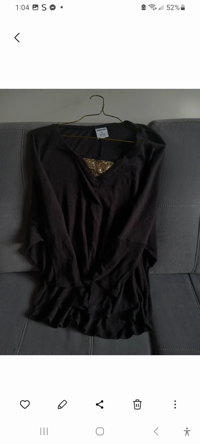 Armadio Black Long-Sleeve Shirt with Sequin Detail - XL - photo 3