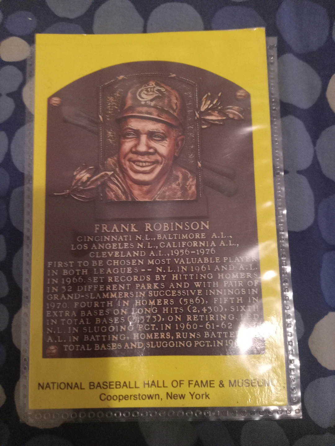 Frank Robinson National Baseball Hall of Fame Plaque Card