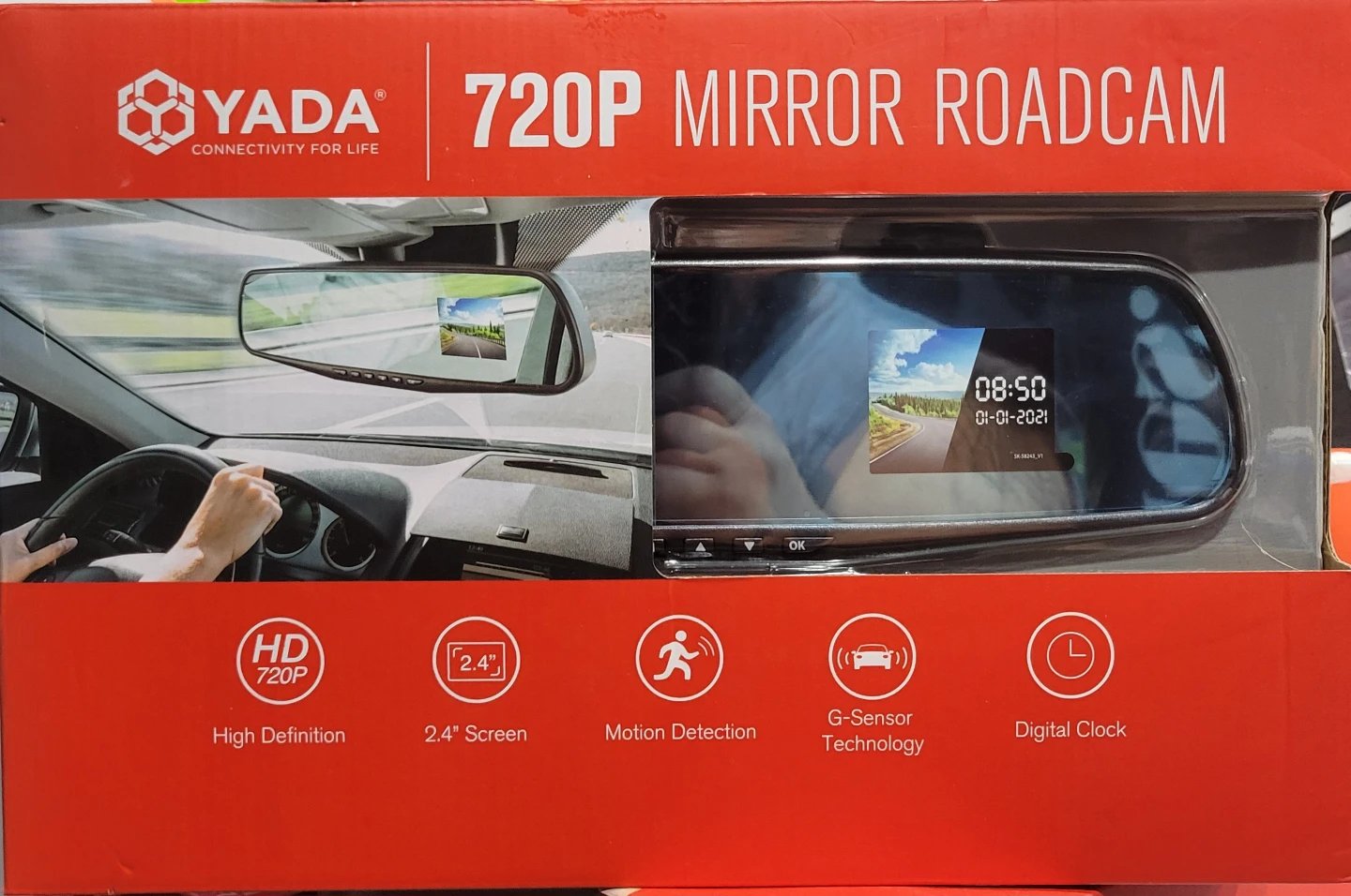 Yada 720P Mirror RoadCam Dash Camera