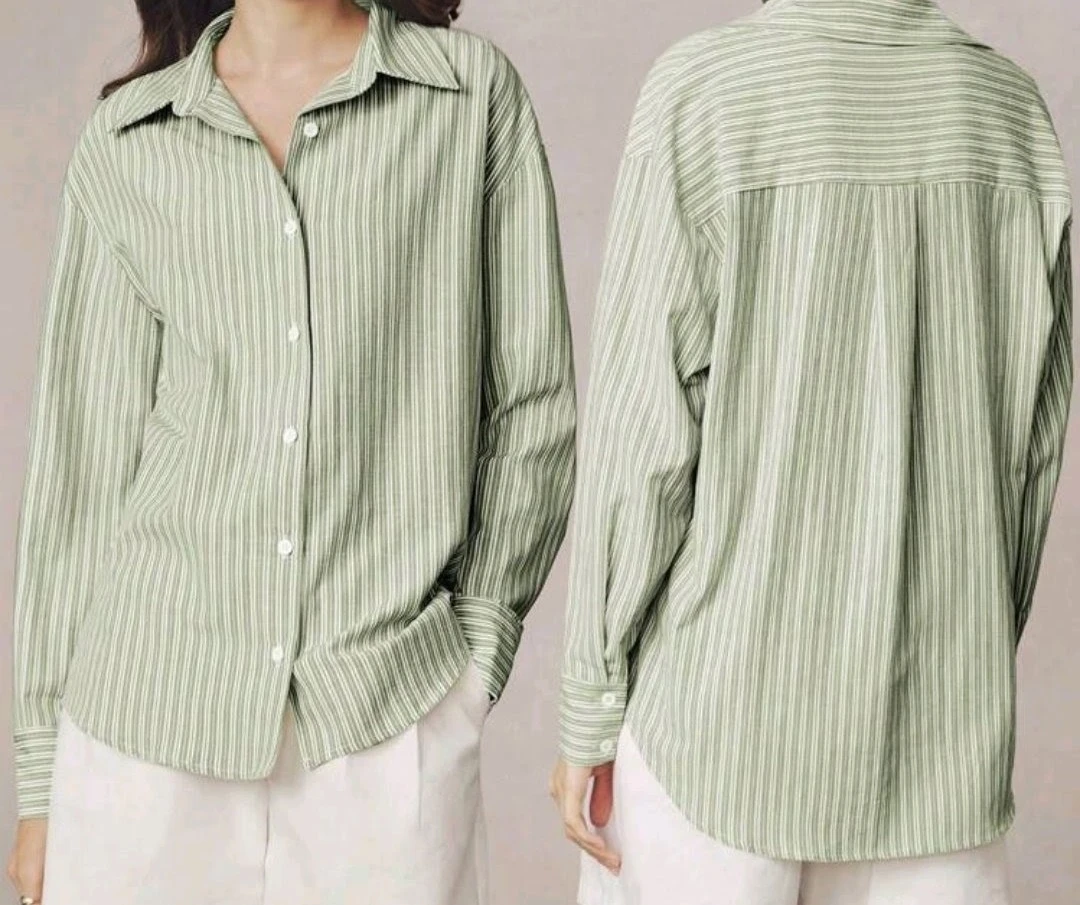 Striped Button-Up Shirt - photo 2
