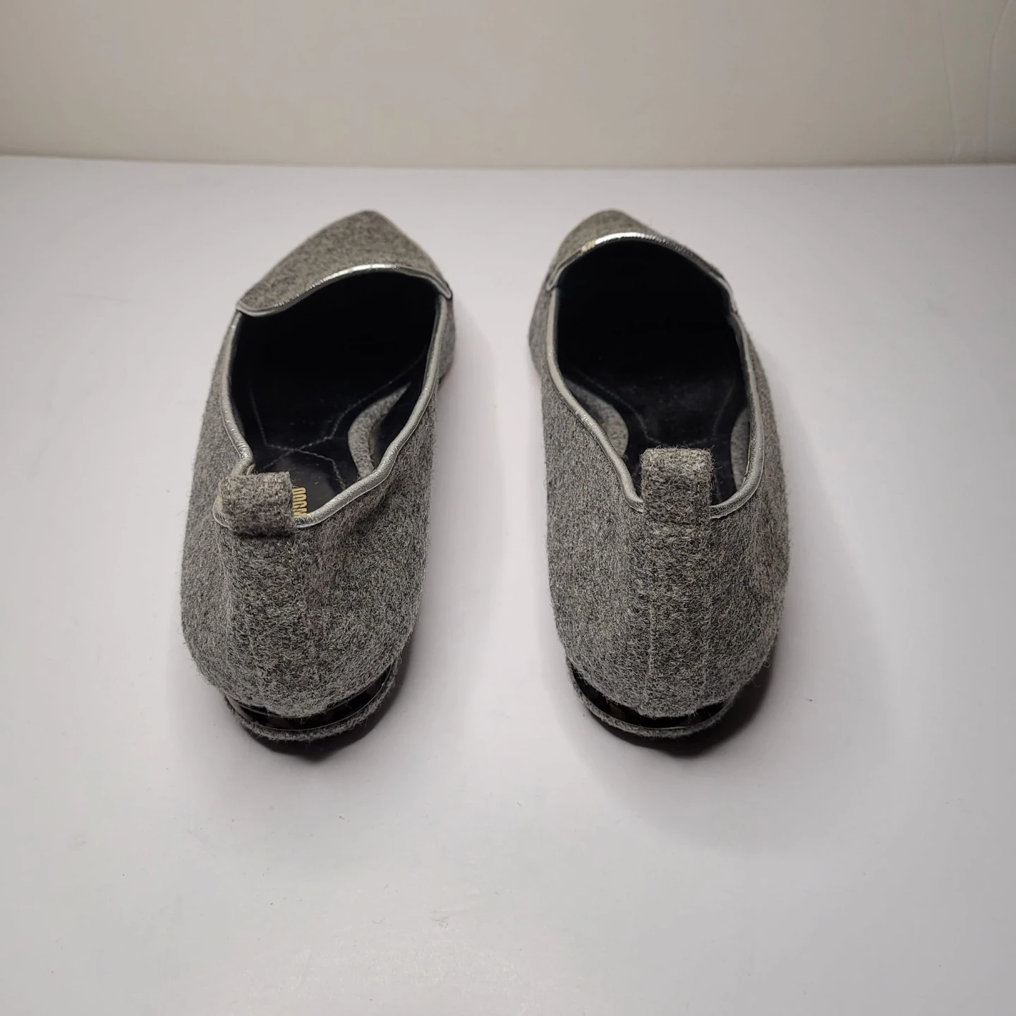 Nicholas Kirkwood Grey Wool Flats Size 38 - photo 3