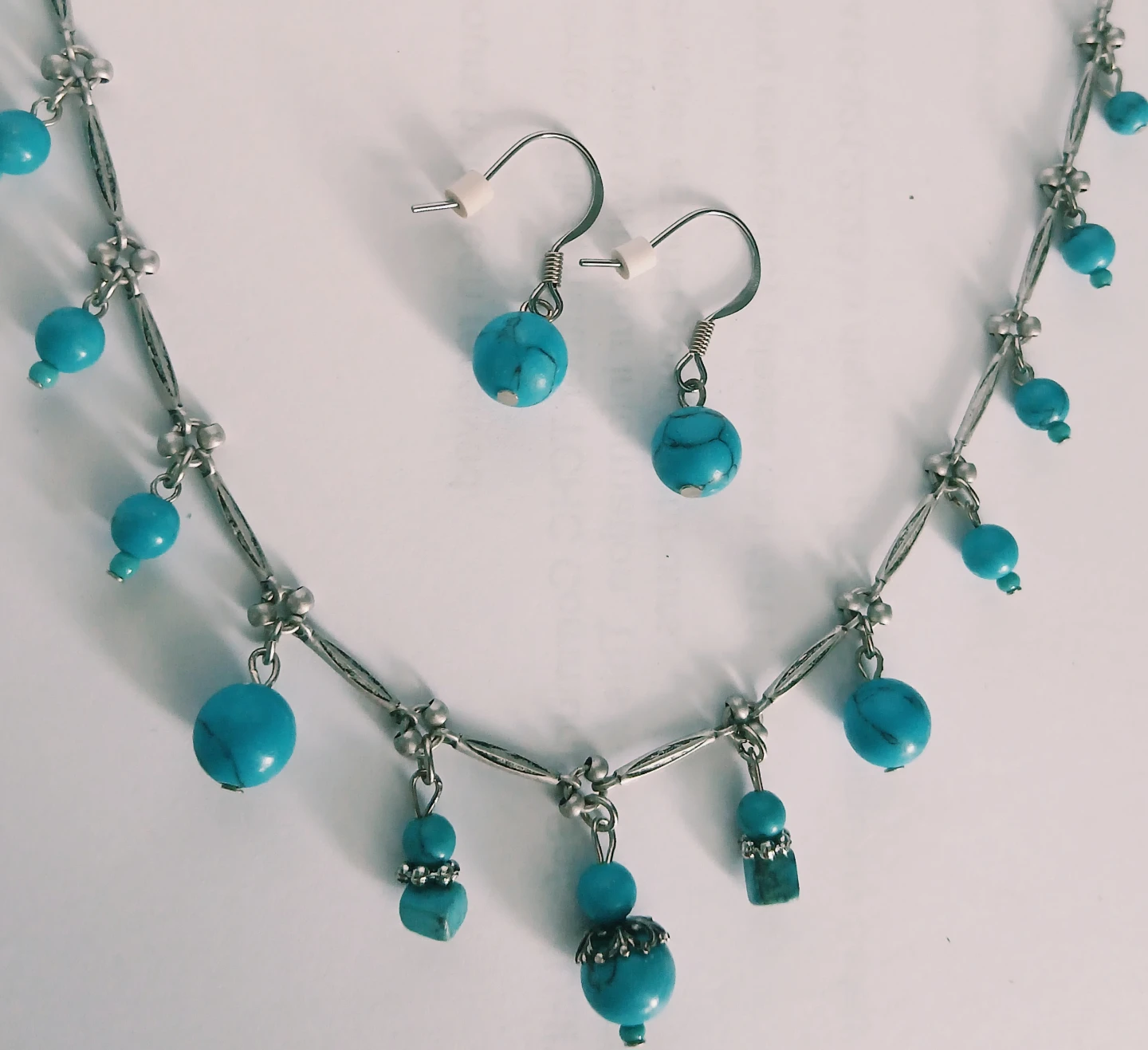 Reconstructed Turquoise jewellery set - photo 2