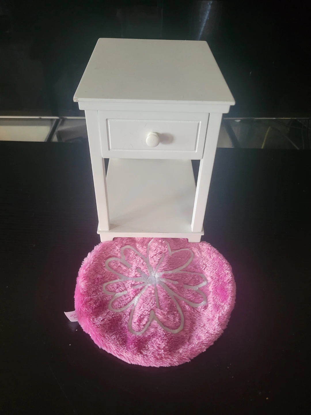 American Girl Doll Nightstand and Rug