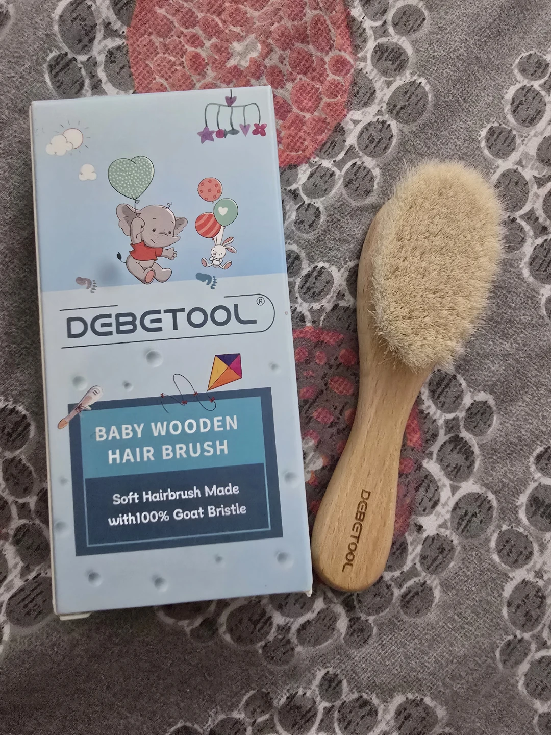 🏈 DEBETOOL Baby Wooden Hair Brush