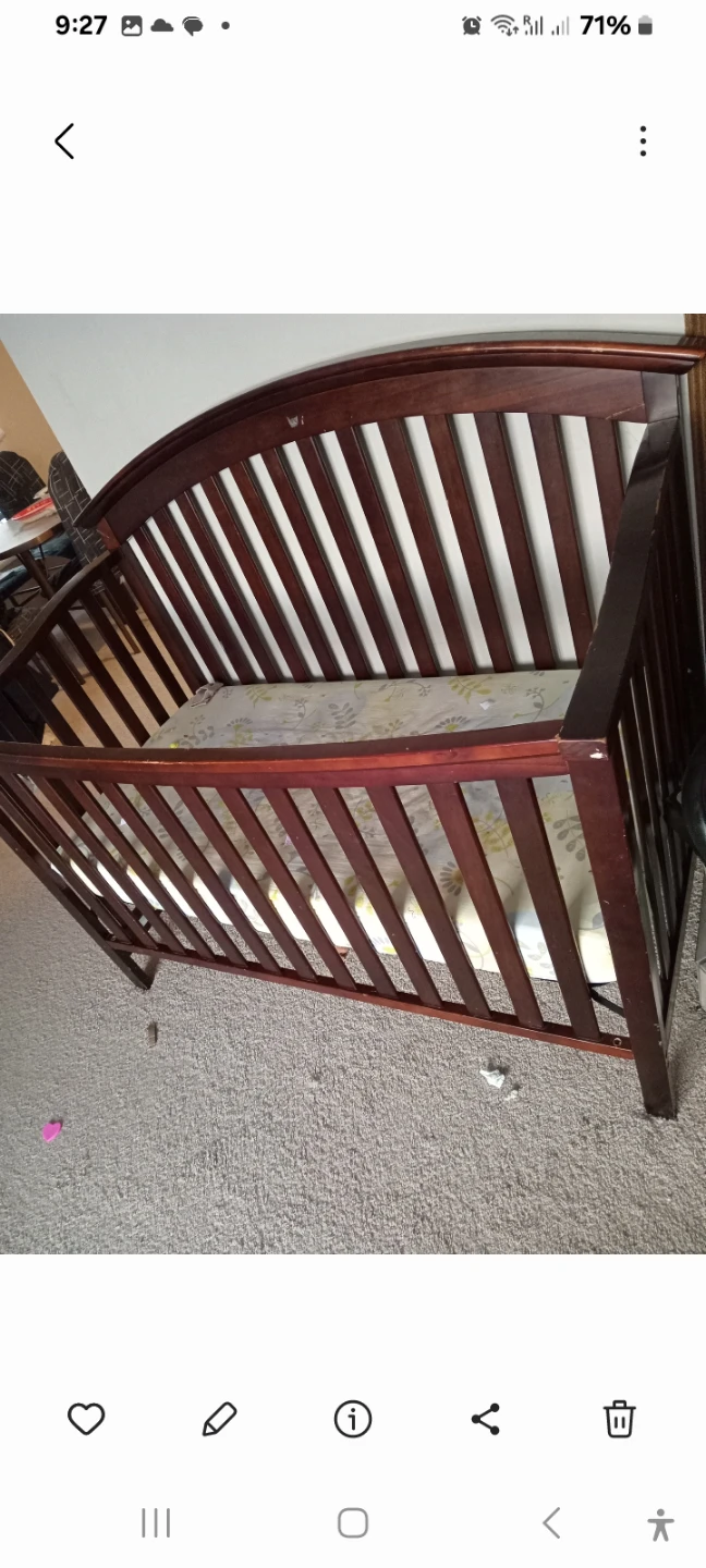 Dark Wood Baby Crib - photo 2