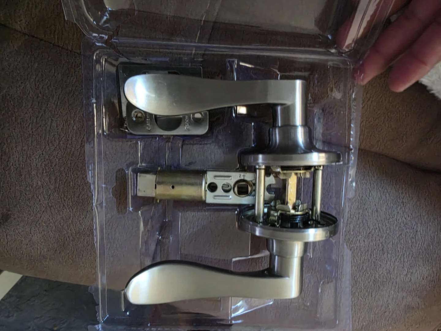 3 Gatehouse Brushed Nickel Interior Door Lever Set