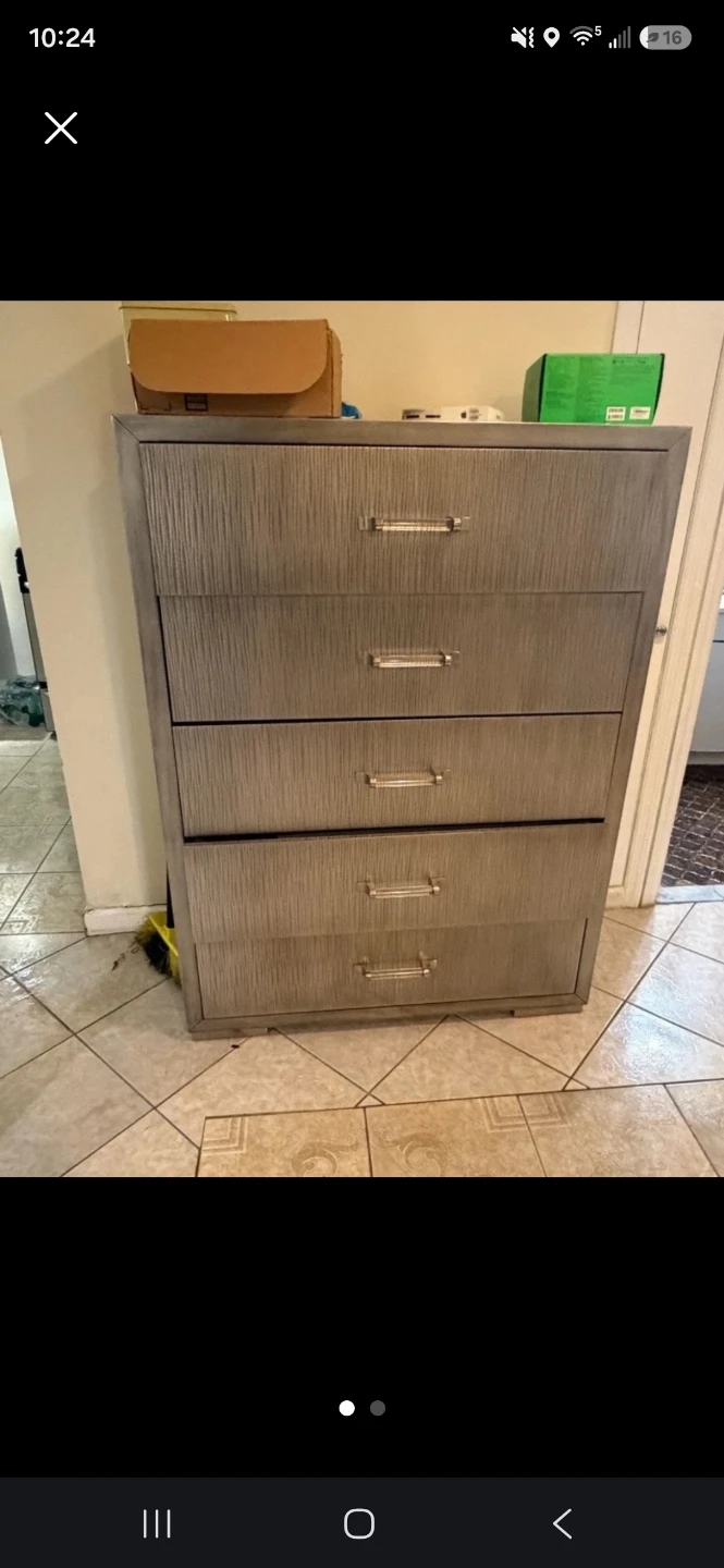 5-Drawer Silver Chest Dresser