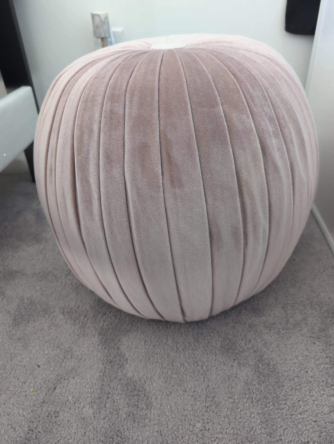 Pink Velvet Pleated Ottoman - photo 3