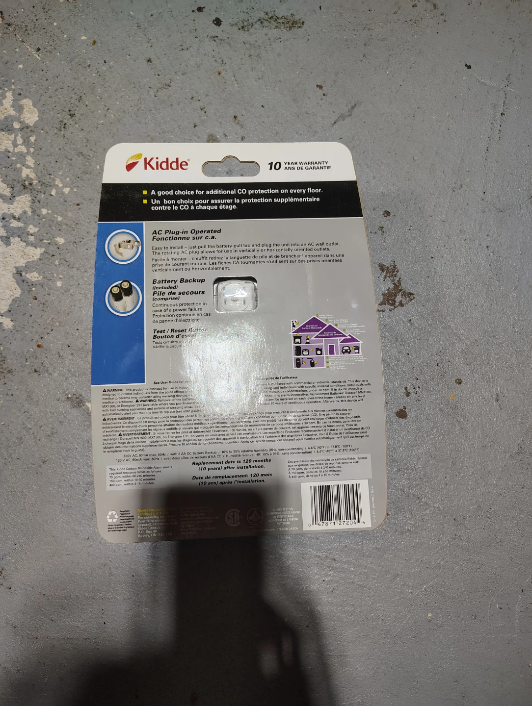 Kidde AC Plug-In Carbon Monoxide Alarm - photo 2