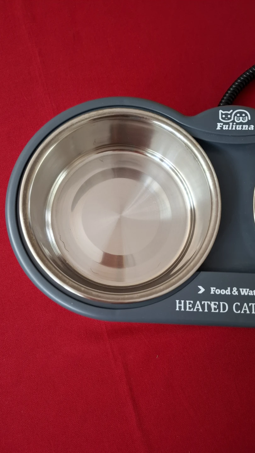 Fuliuna Heated Cat Bowl with Stainless Steel Bowls - photo 4
