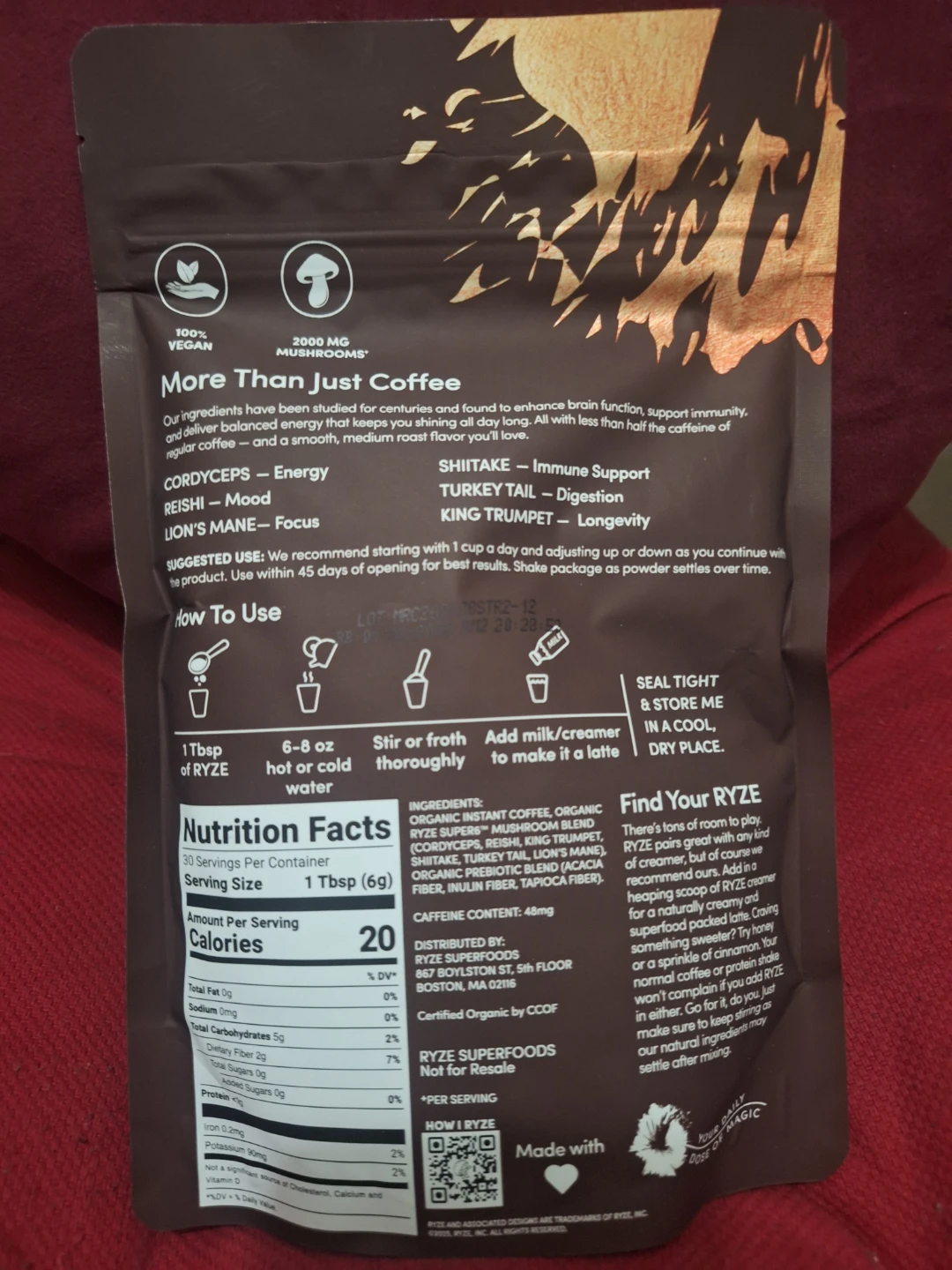 RYZE Mushroom Coffee Drink Mix - photo 2