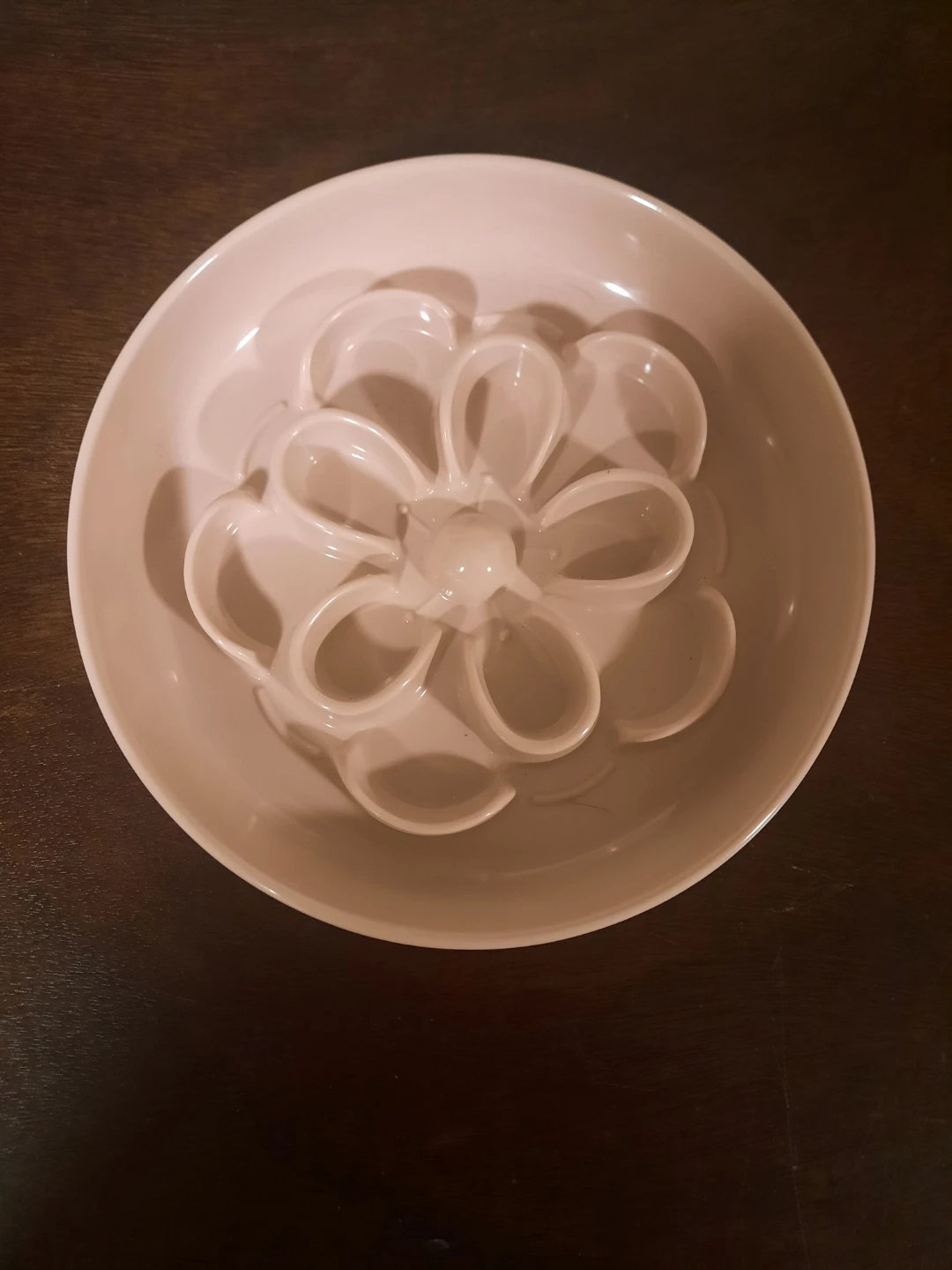 Pink Flower Shaped Pet Slow Feeder Bowl