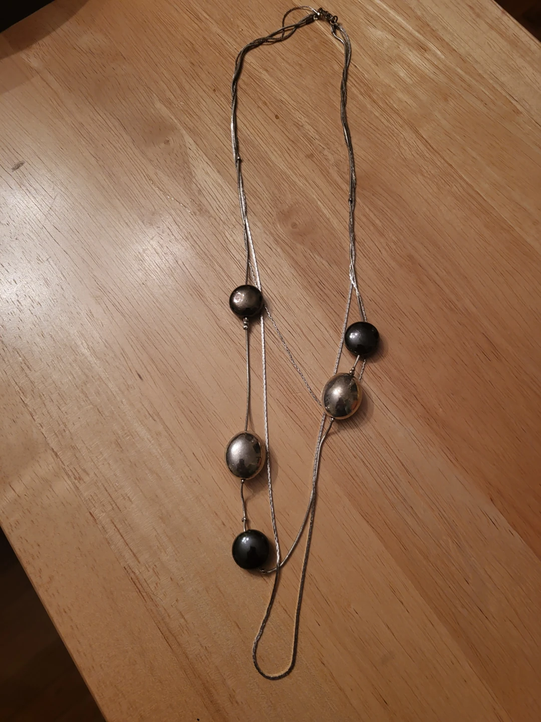 Multi-strand silver-tone necklace