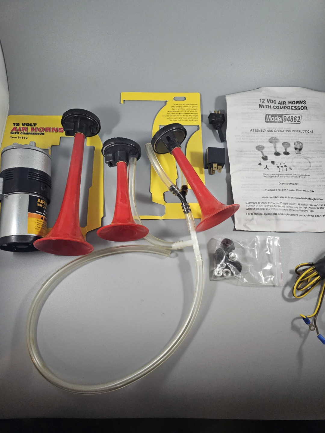 3x air horns kit with compressor