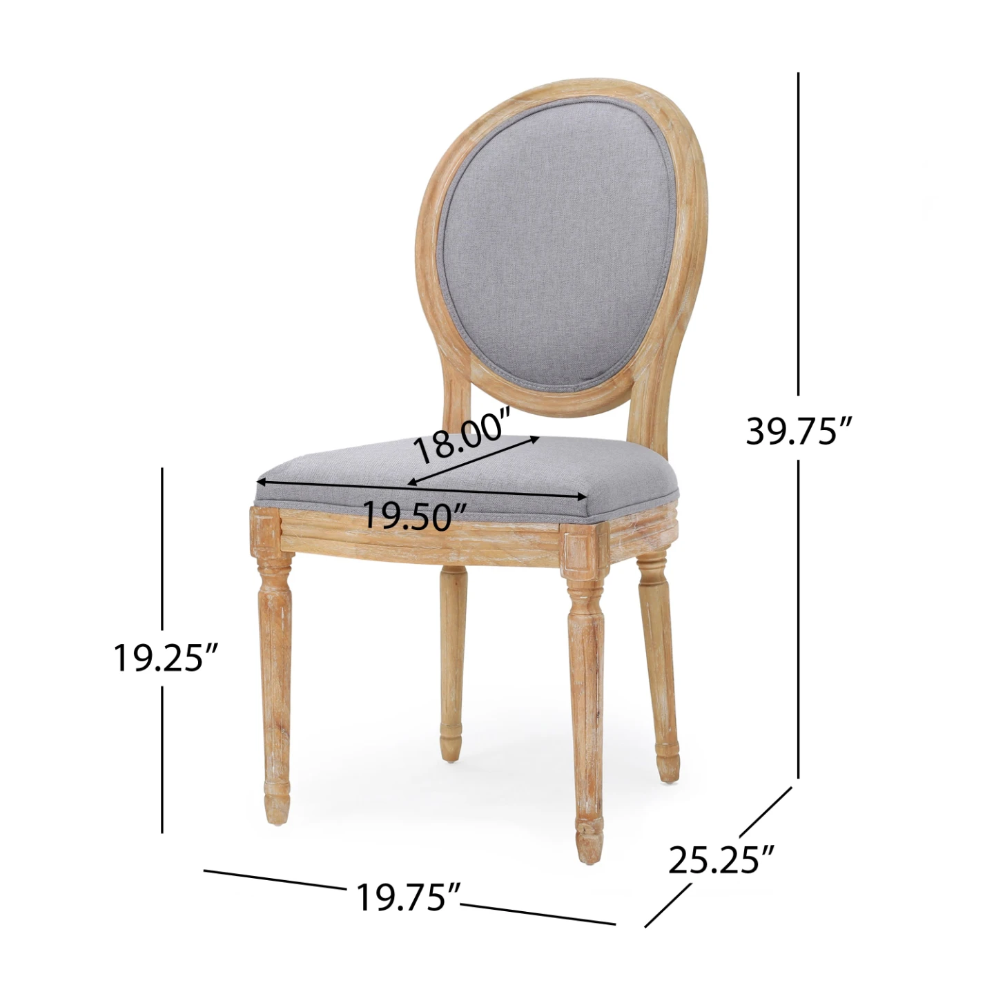 Set of 6 Gray Upholstered Dining Chair