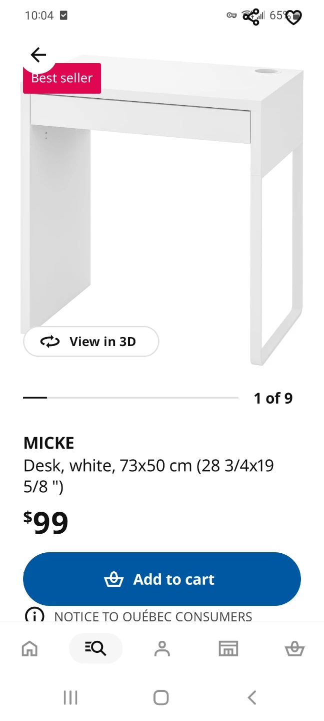 IKEA MICKE Desk - White