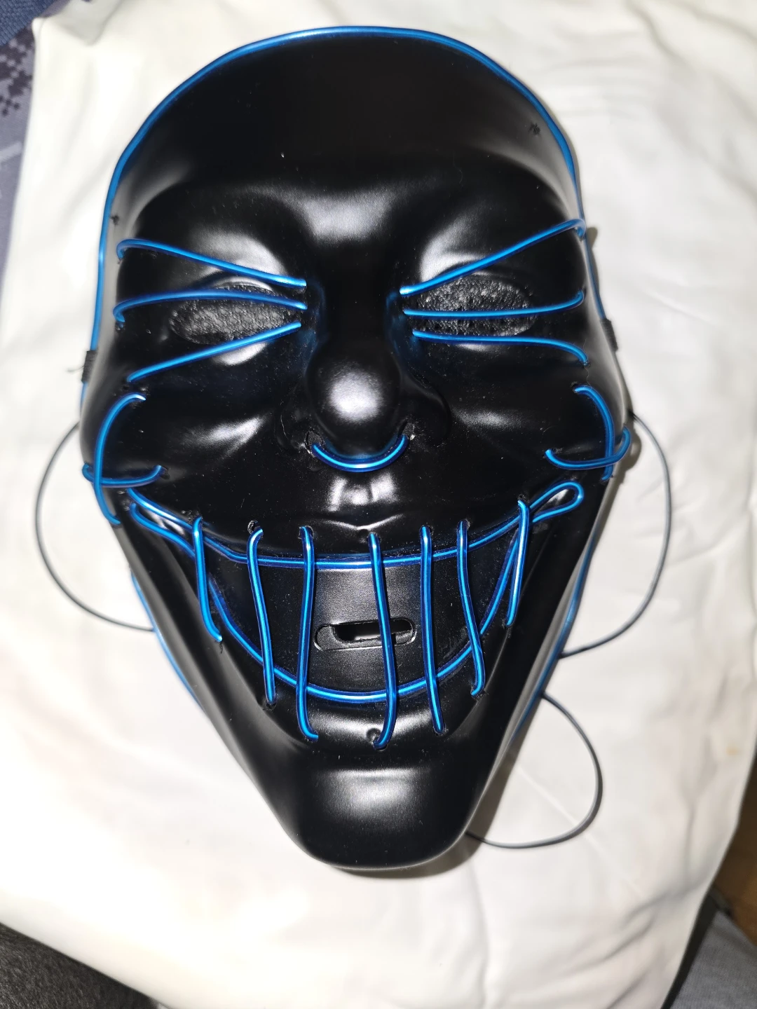 Blue LED Light-Up Halloween Mask