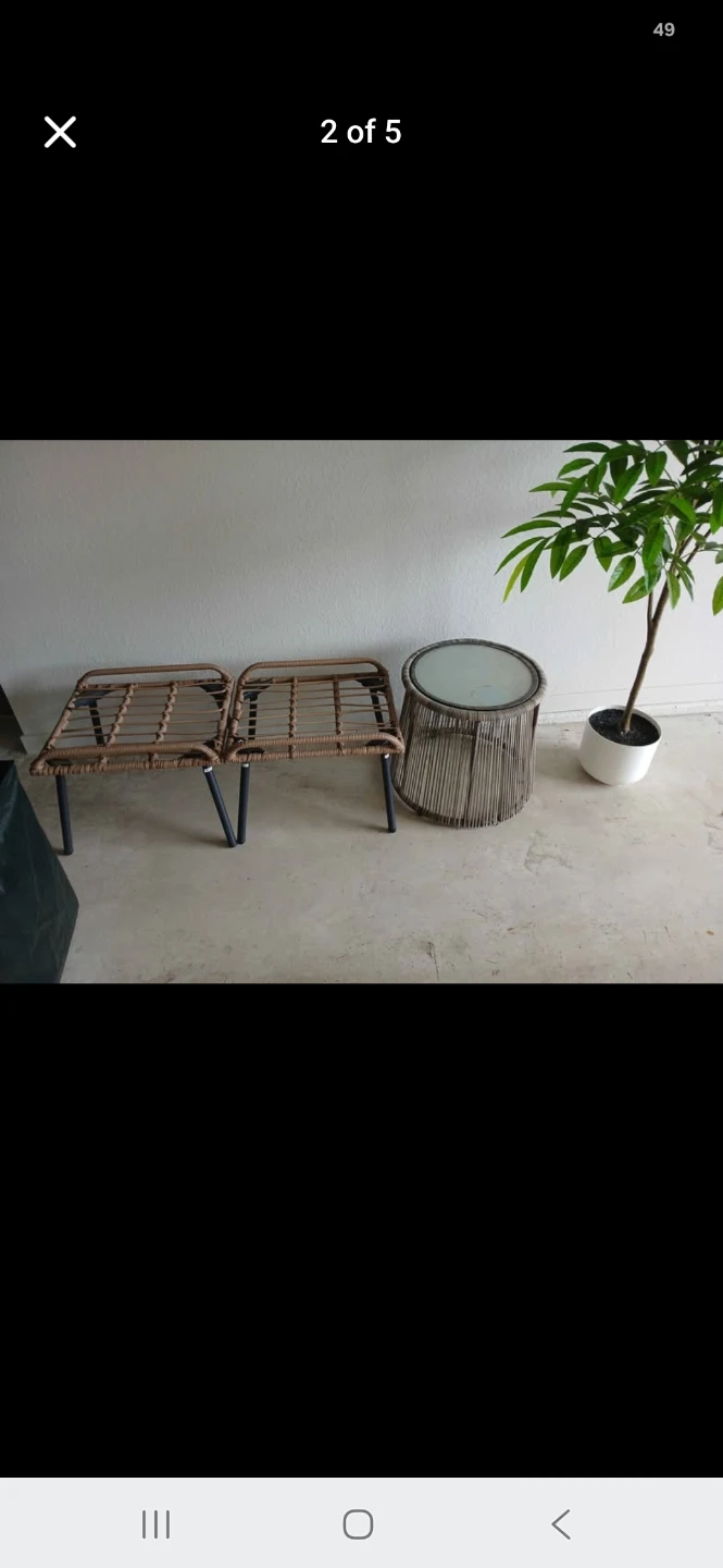 Wicker Patio Chair Set with Ottomans and Cushions - photo 3