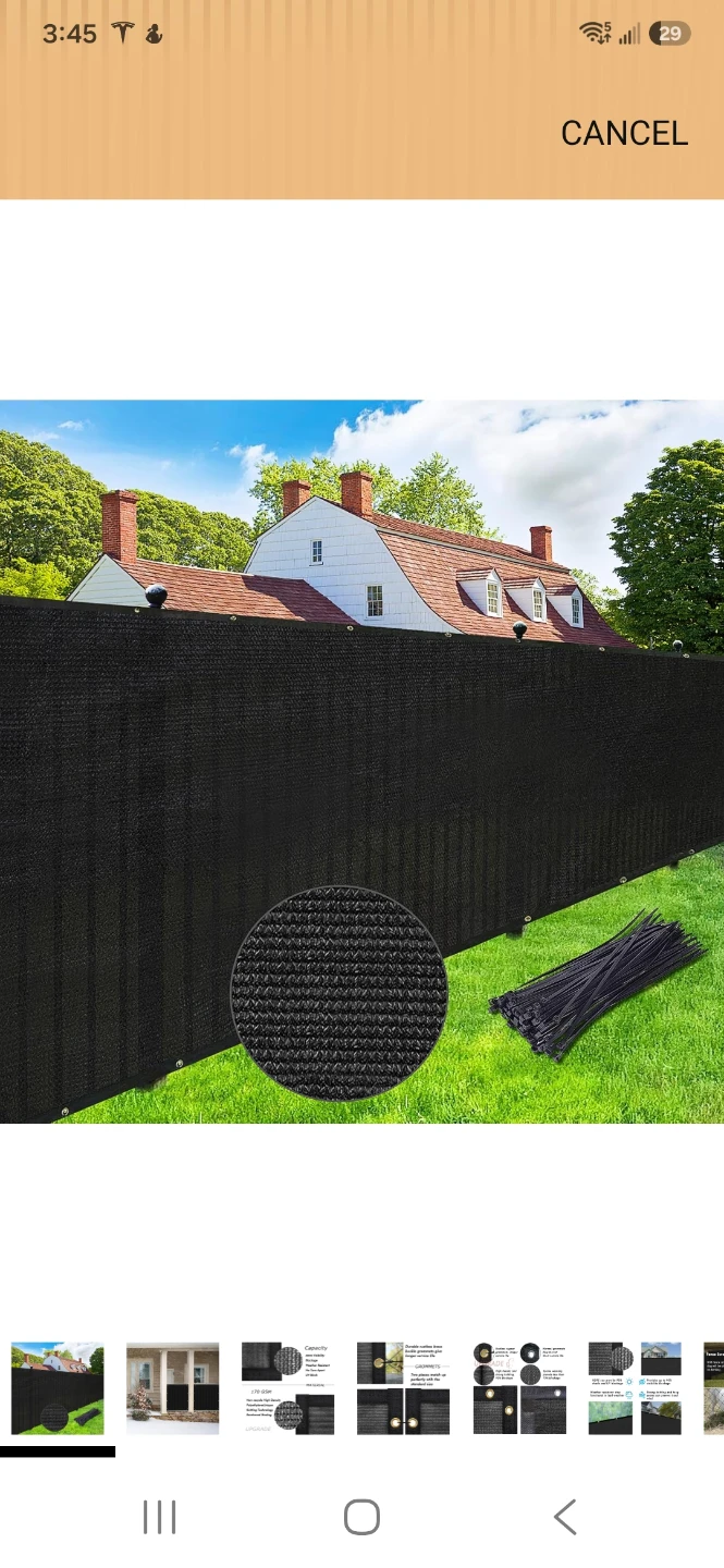 NEW IN BOX 5 feet by 50 feet Black Fence Privacy Screen