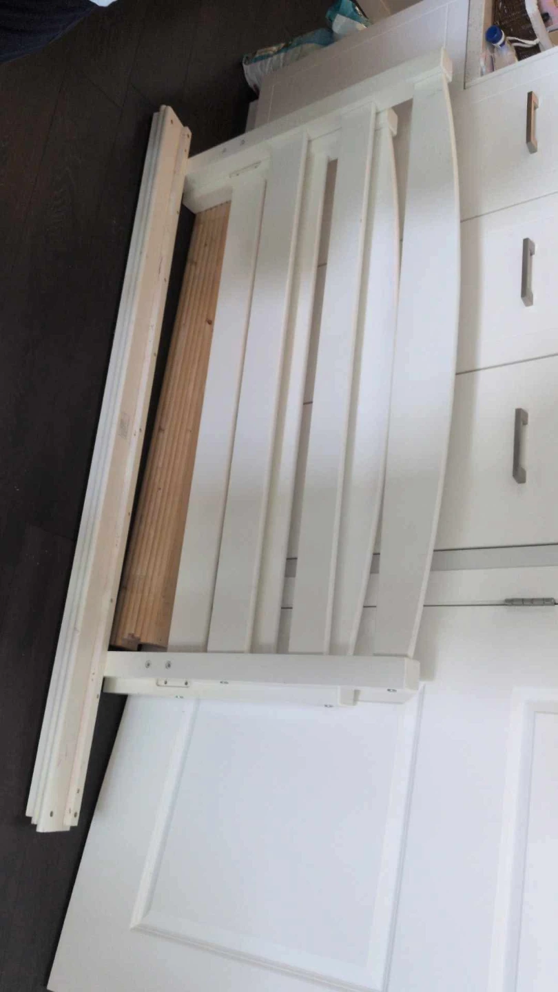 White Wooden Bed Frame - photo 4