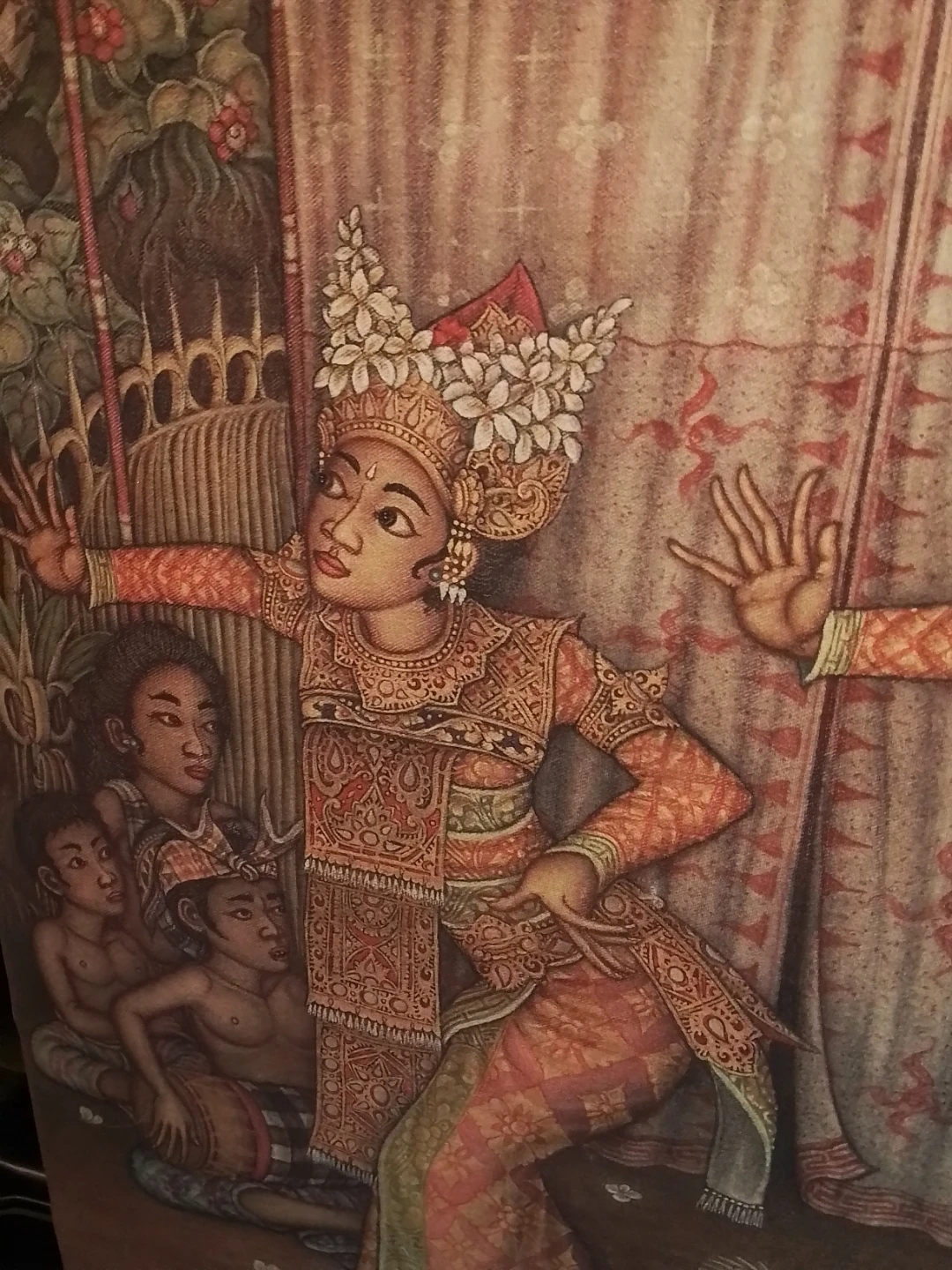 Authentic Balinese Ubud Painting – "Legong Dancers" - photo 2