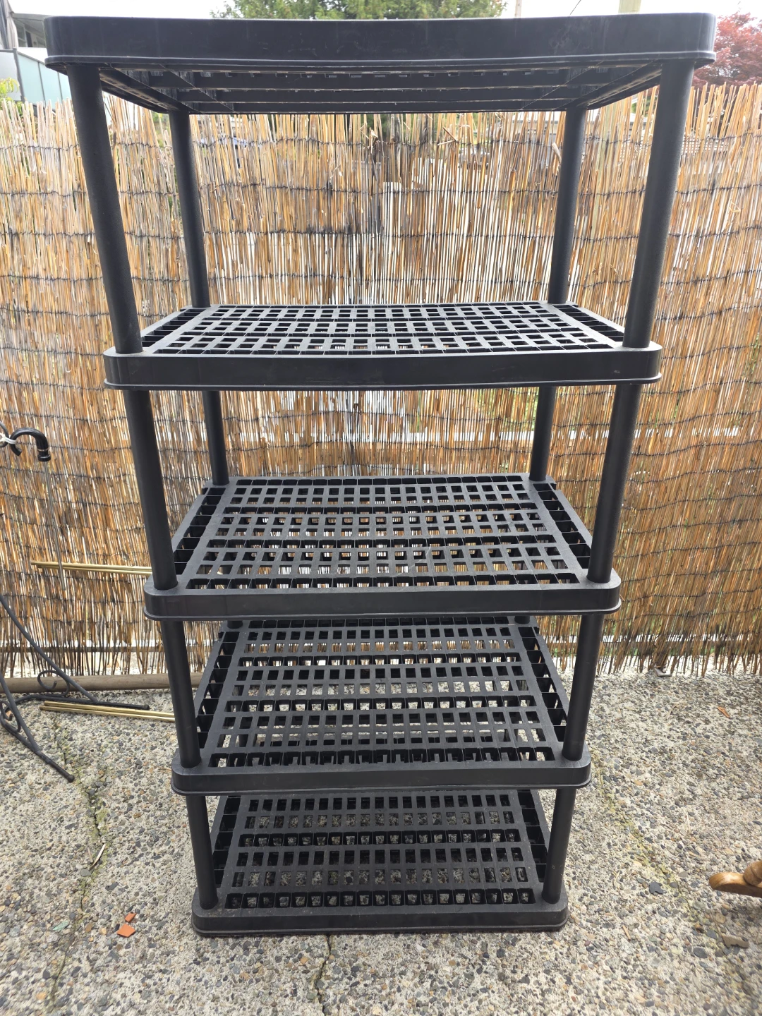 Black 4-Tier Plastic Storage Shelving Unit - photo 2