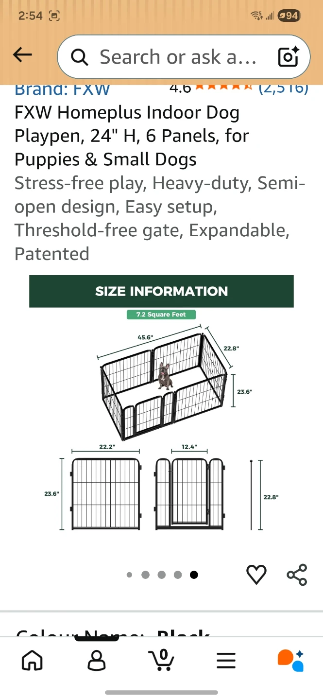 FXW Homeplus 6-Panel Indoor Dog Playpen