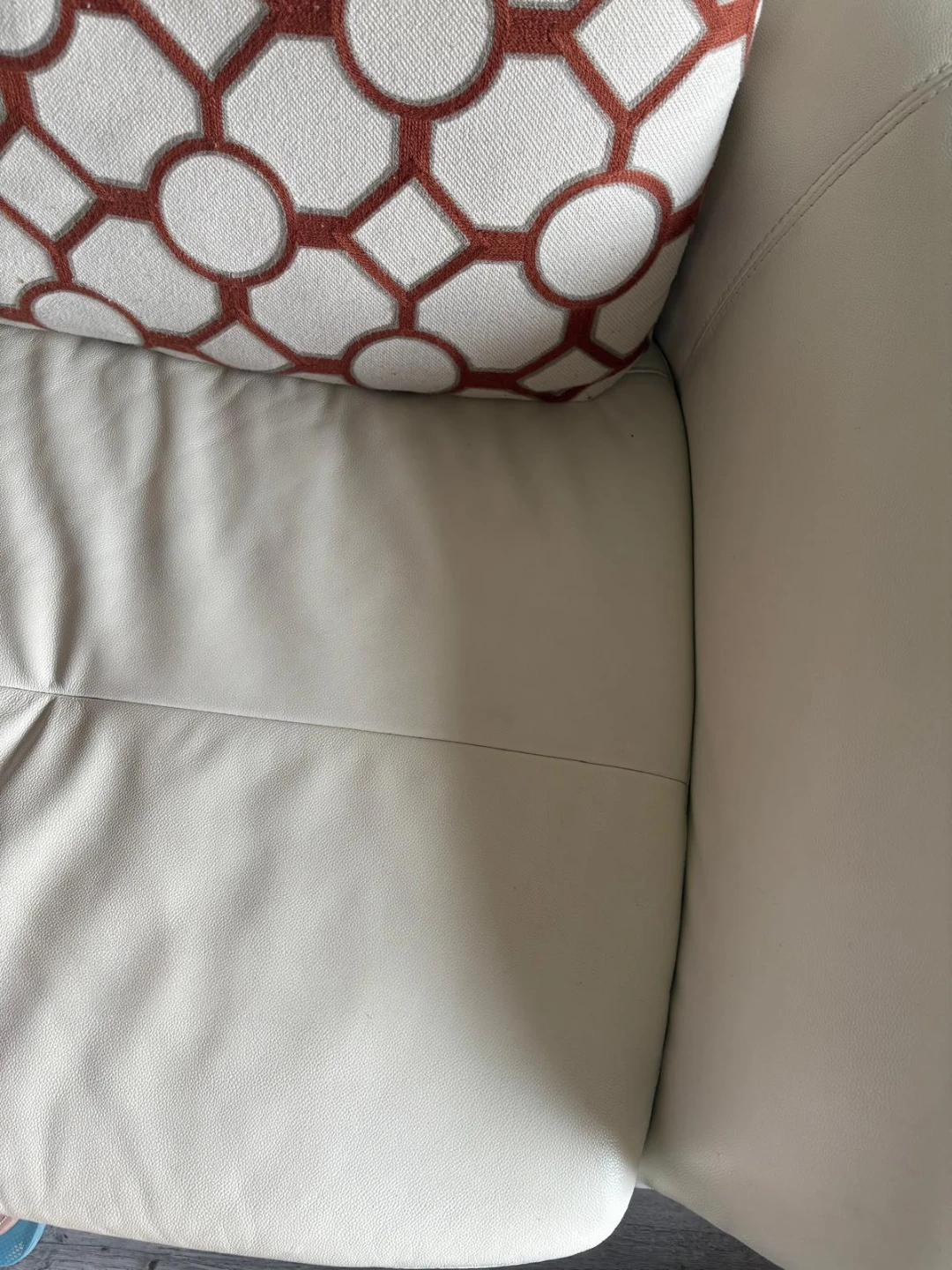 Modern White and Orange Sectional Sofa Set - photo 2