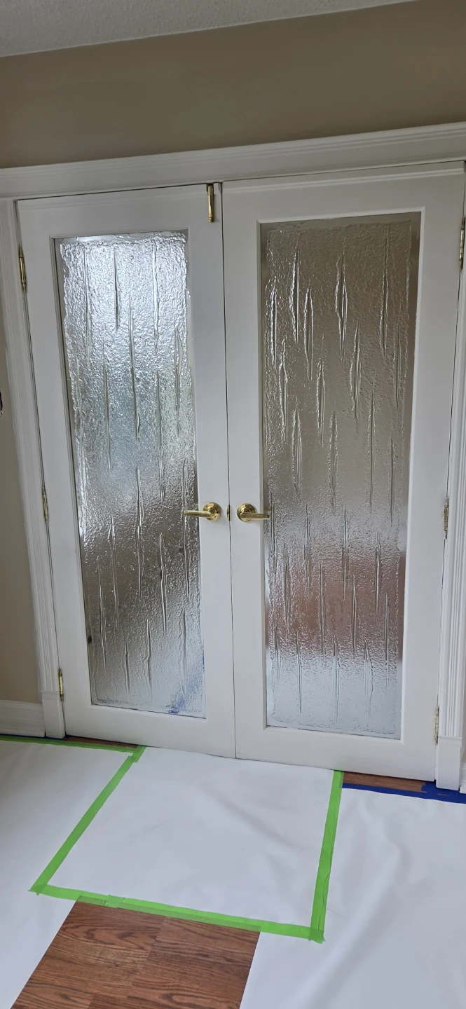 White French Doors with Textured Glass