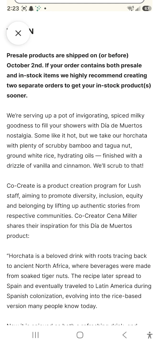 Lush Horchata Body Scrub 100g - photo 2