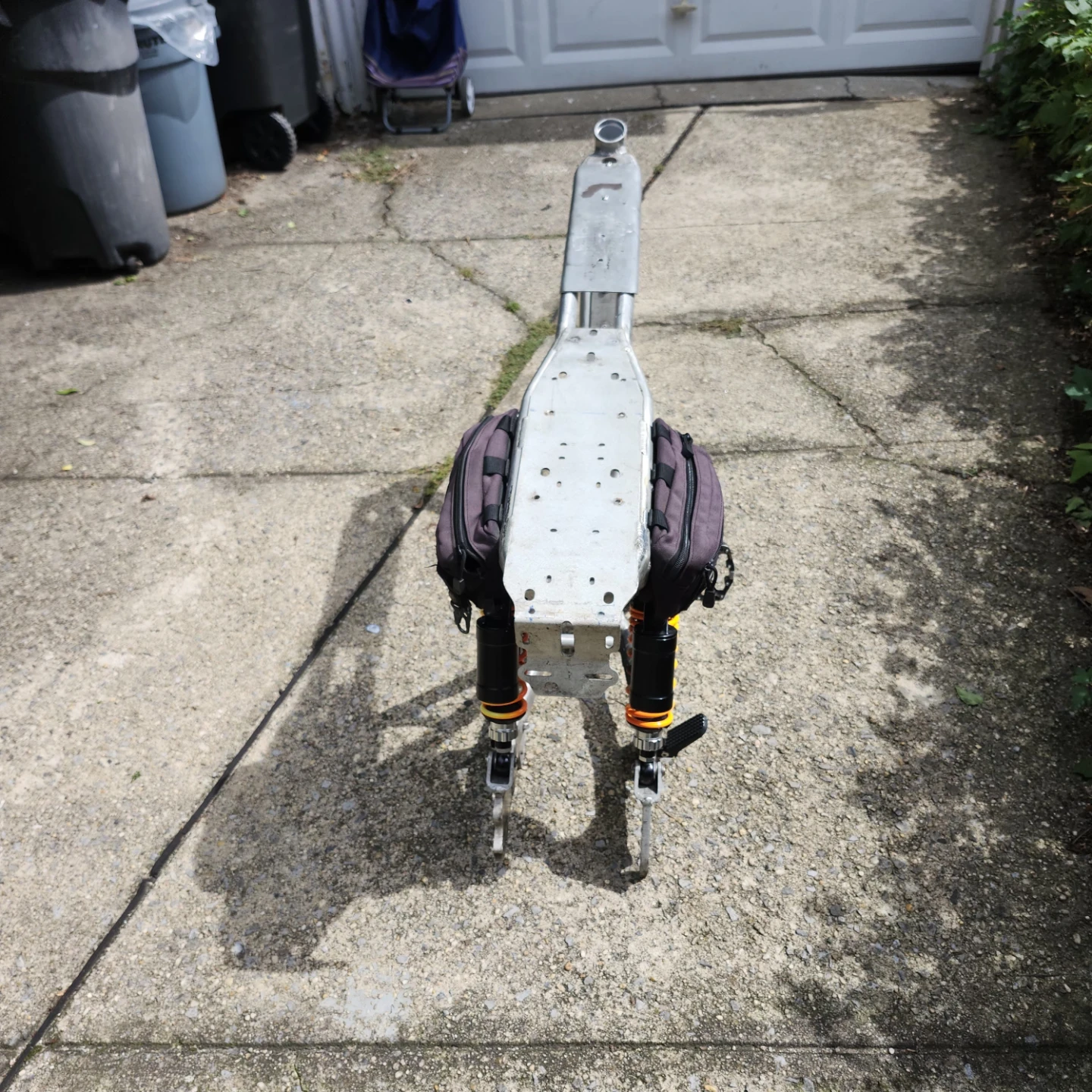 Silver Electric Bicycle Frame with Suspension - photo 2