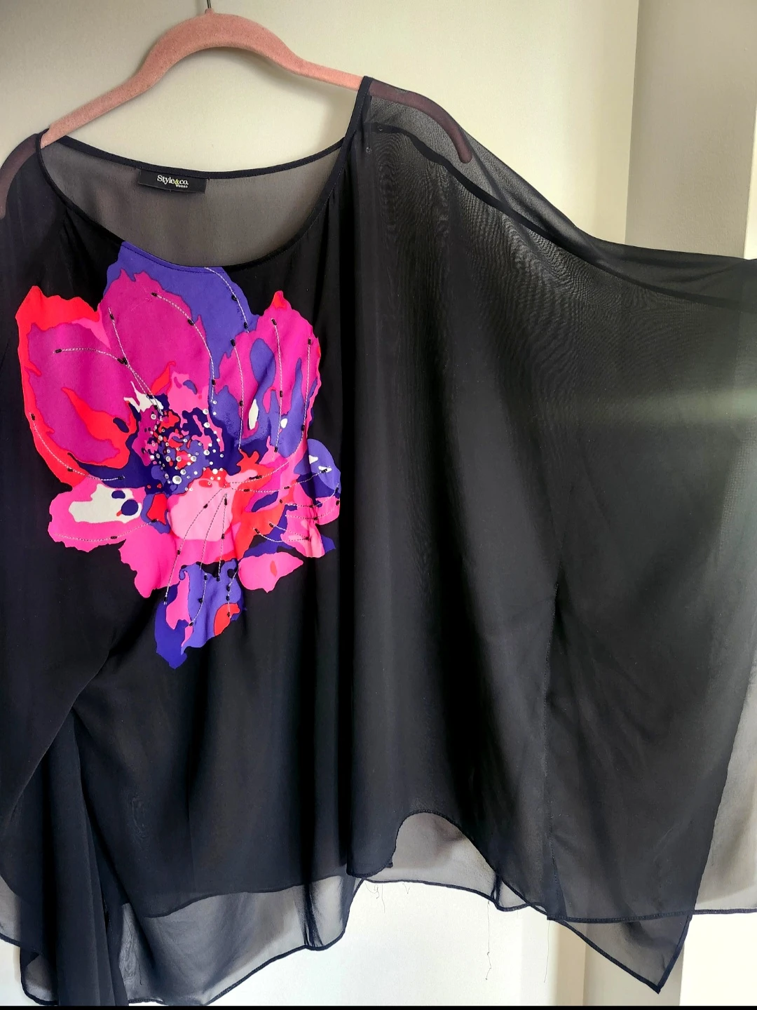 Women's Sheer Cover up. Black - photo 2