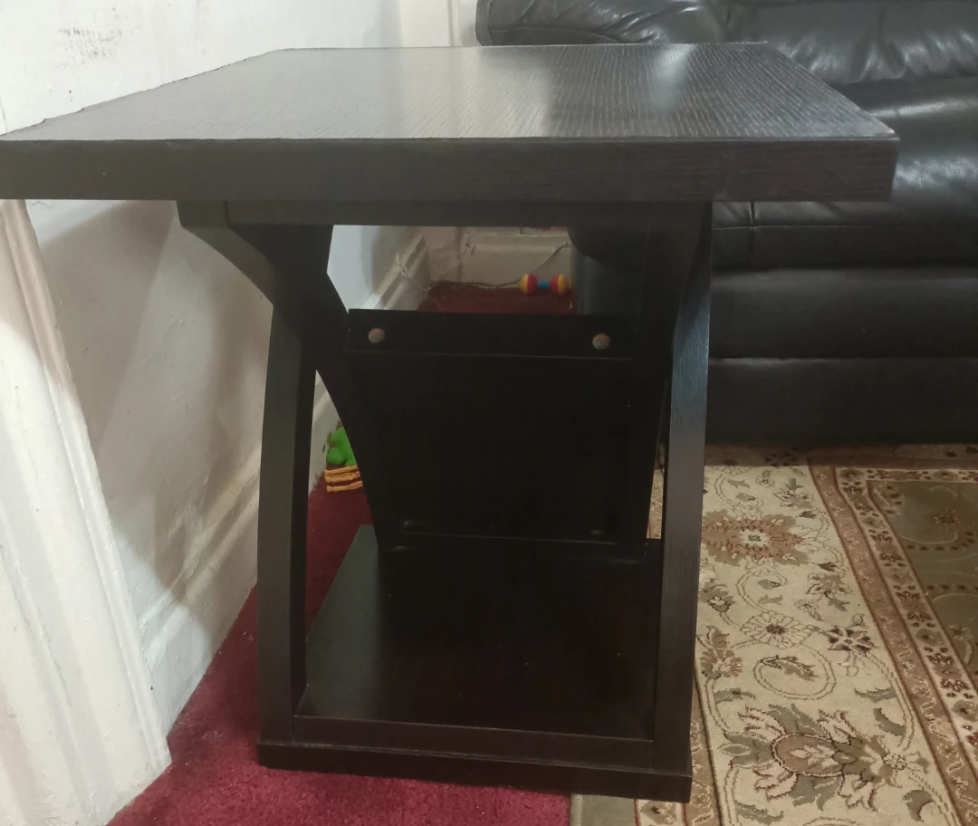 Dark Brown X-Frame Side Table - photo 3