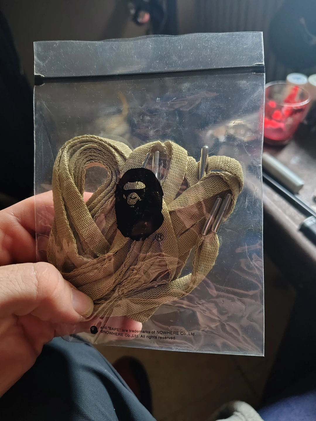 3 pair Bape Shoe Laces and 1 Dust Bag