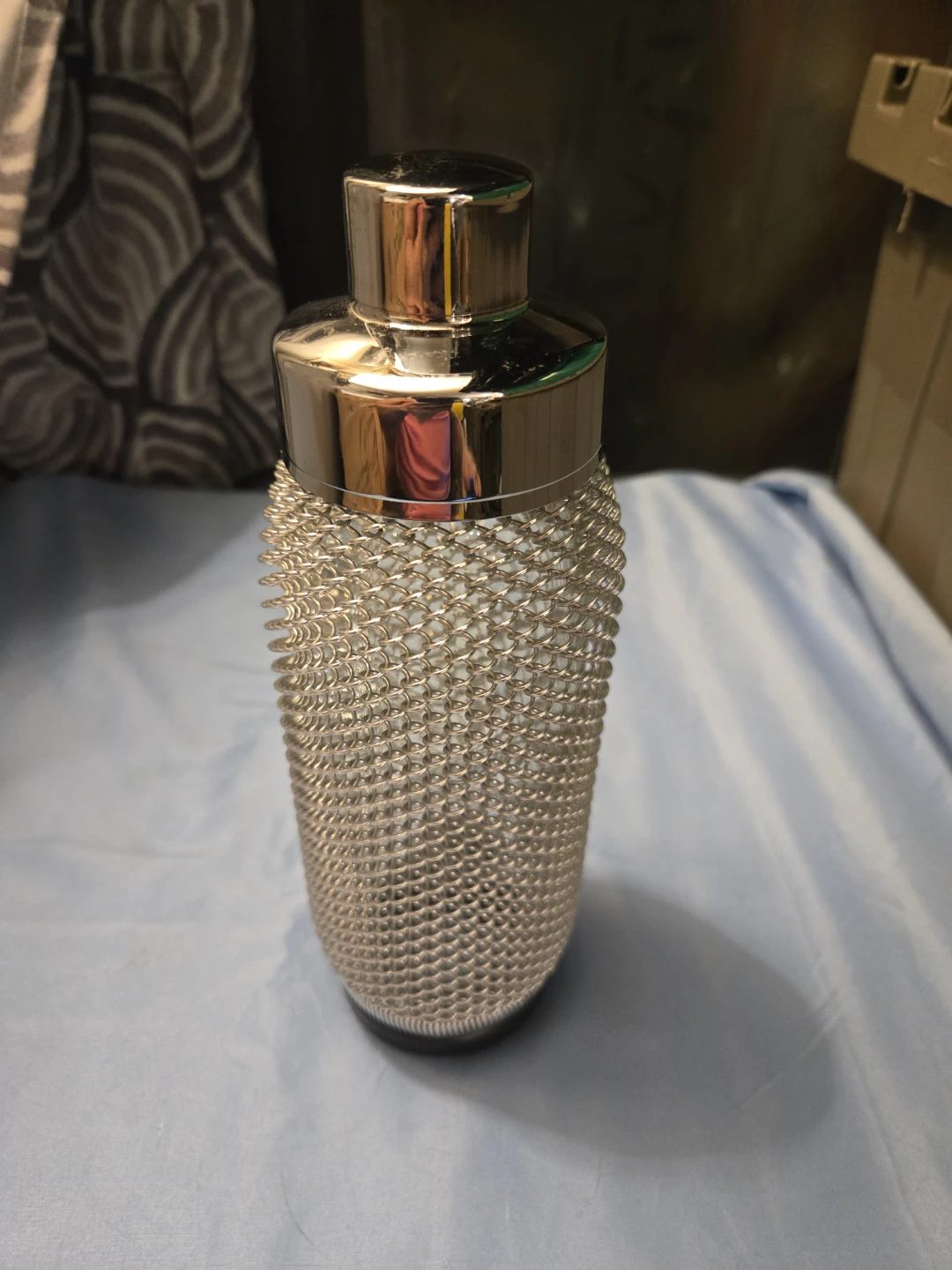 Vintage 1960s Mid Century Chrome Mesh Cocktail Shaker - photo 2