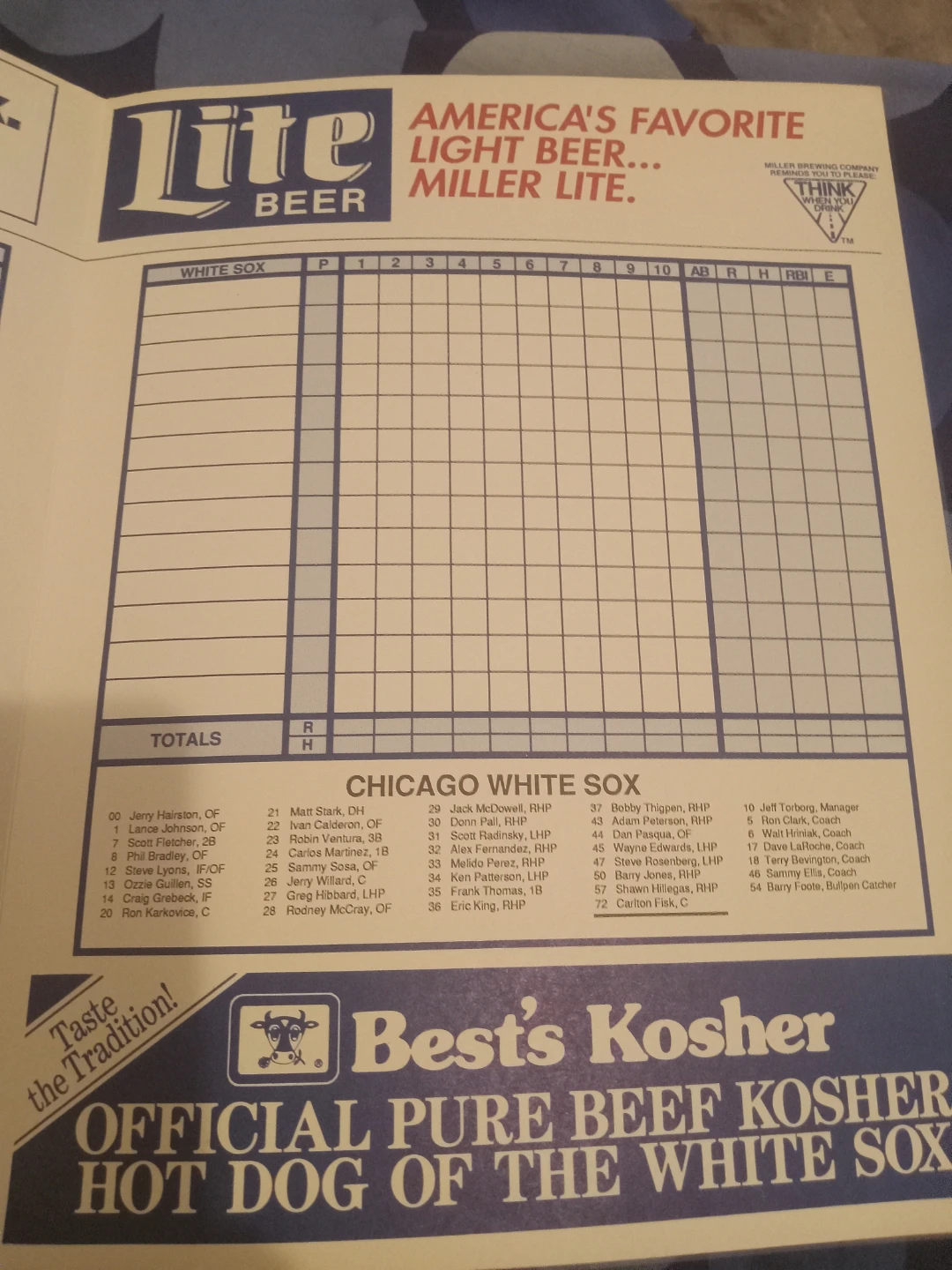 Vintage Chicago White Sox Baseball Scorecard - photo 3