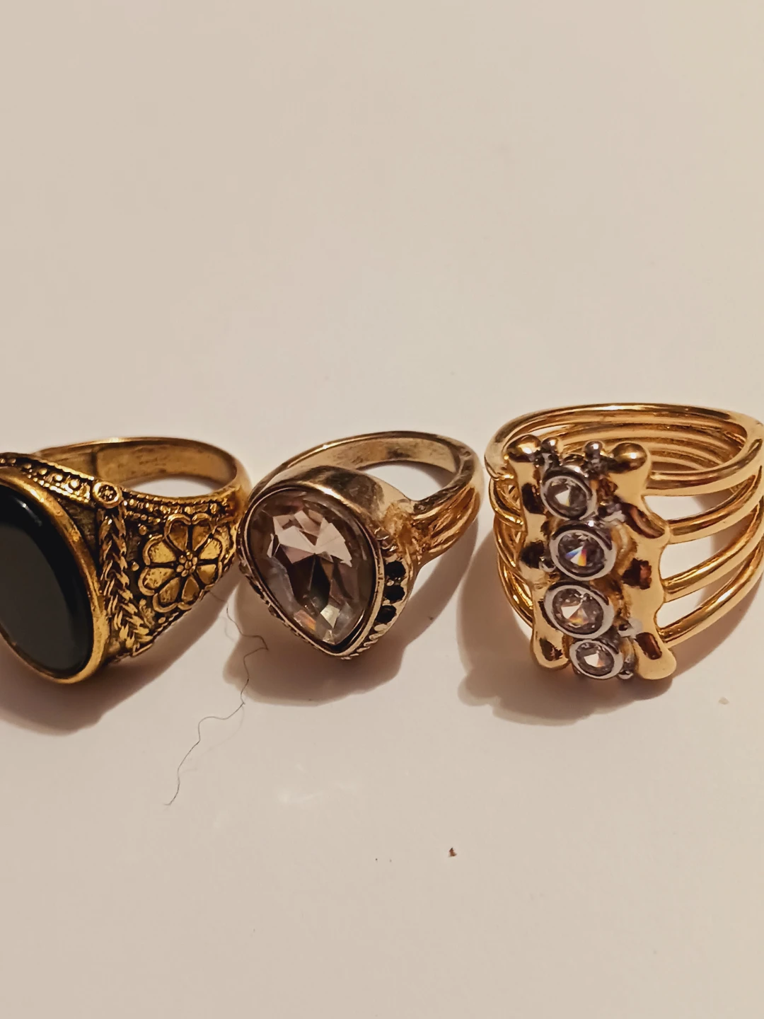 $15  EACH !! 3 Beautiful Gold Tone Rings. Size  6,7,9.