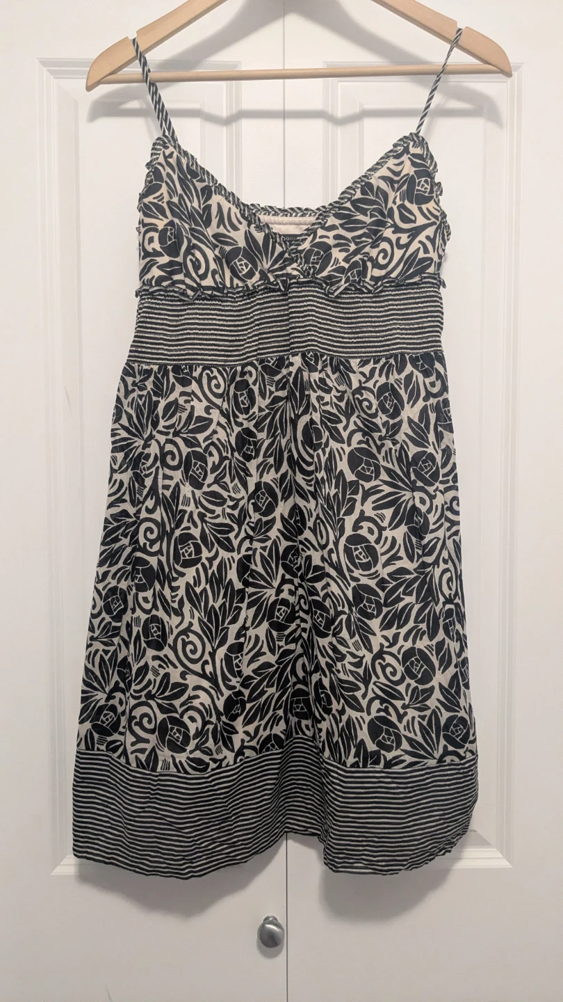 BCBGMAXAZRIA Black and White Cotton Floral Sundress - photo 3