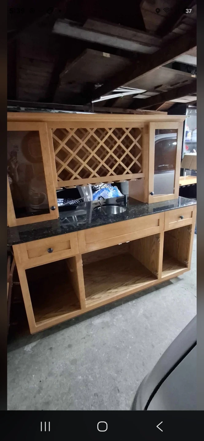 Wood Home Wet Bar with Sink and Wine Storage - photo 3
