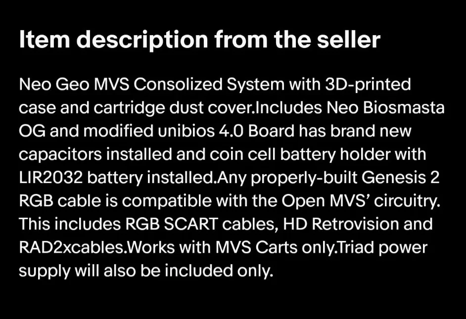 Neo Geo MVS Consoloized System with 3D Printed Case - photo 4